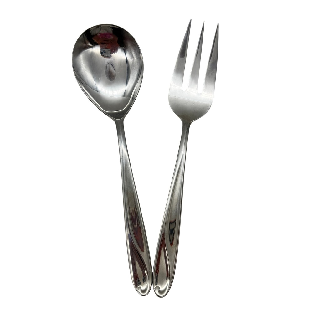 Reed & Barton Edgartown Stainless Serving Set Spoon and Meat Fork 2 Piece